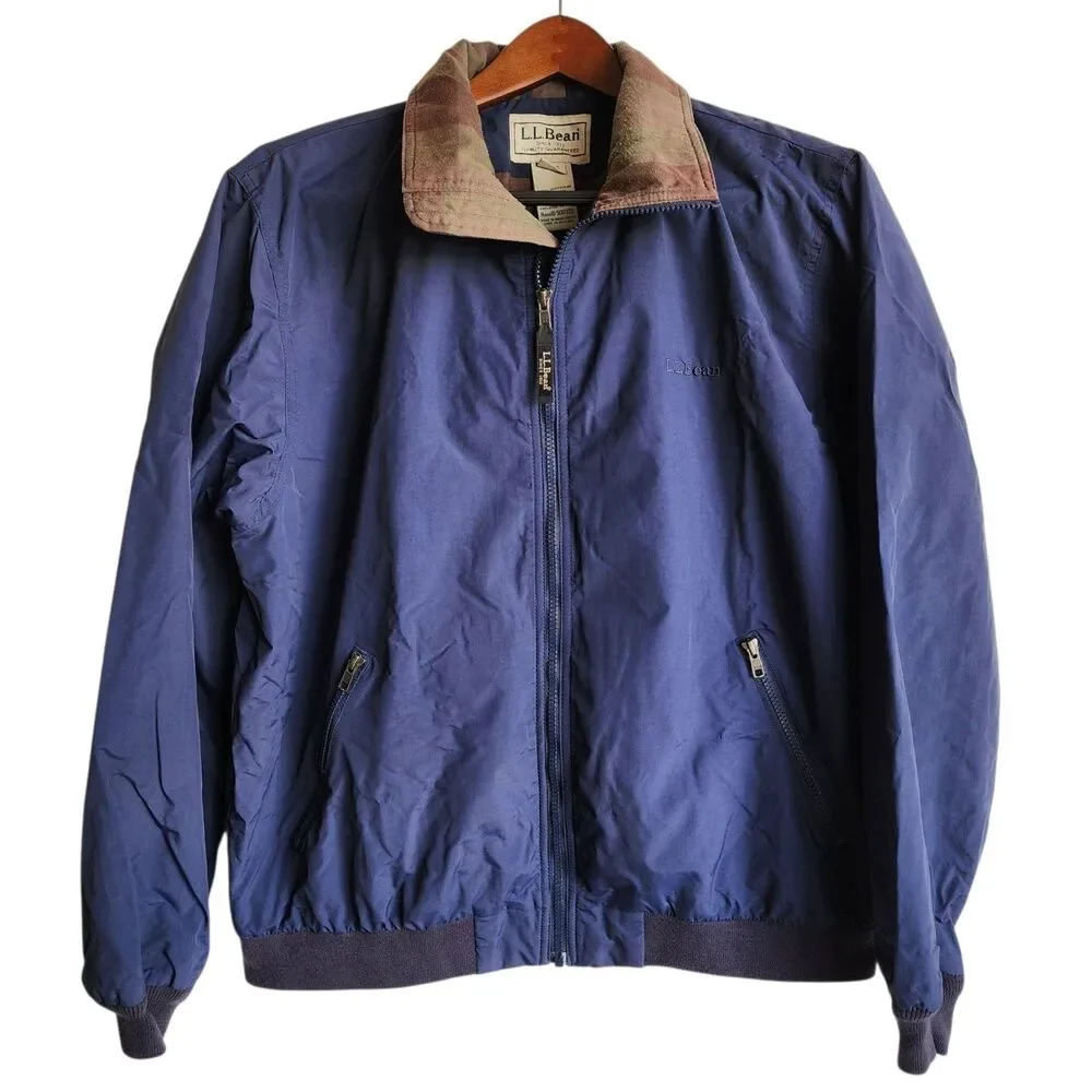 Classic LL Bean Fleece Lined Windbreaker Coat Men' Size Large Reg 100% Nylon